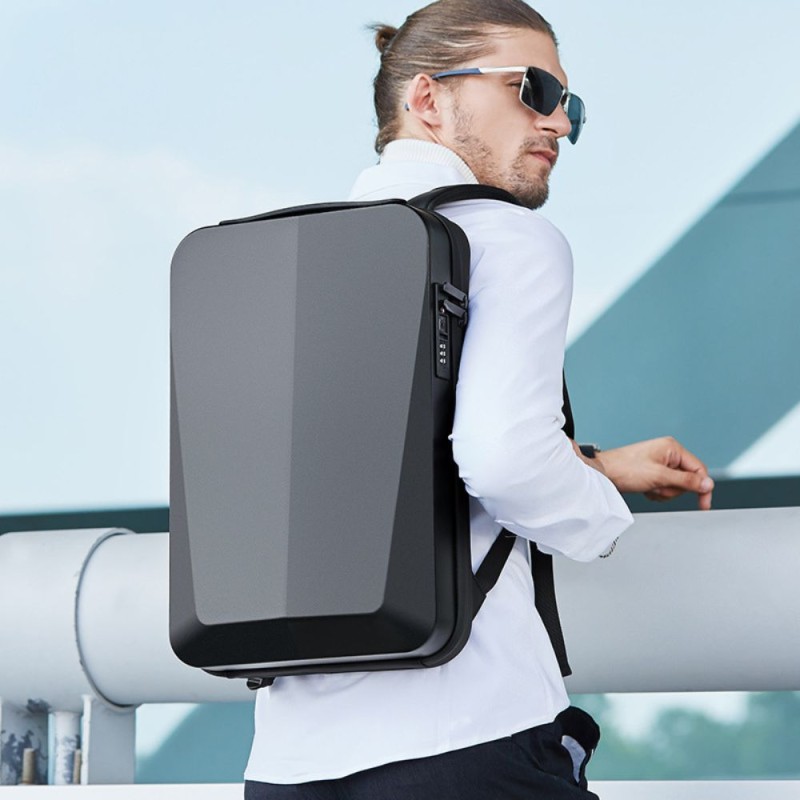 Hard Shell Waterproof Men Travel Laptop Backpack