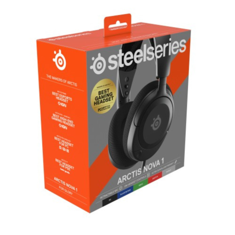 HEADSET STEELSERIES ARCTIS NOVA 1 MULTI-PLATFORM PREMIUM WIRED GAMING BLACK (61606)